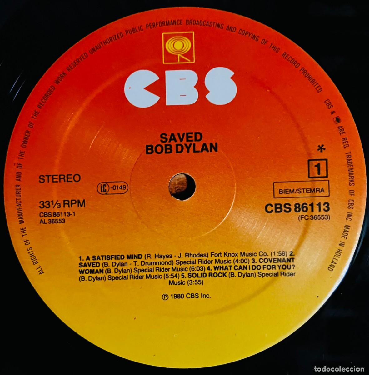 Discos de vinilo: BOB DYLAN - SAVED, LP edic EU 1980 harlem pressing - Foto 2