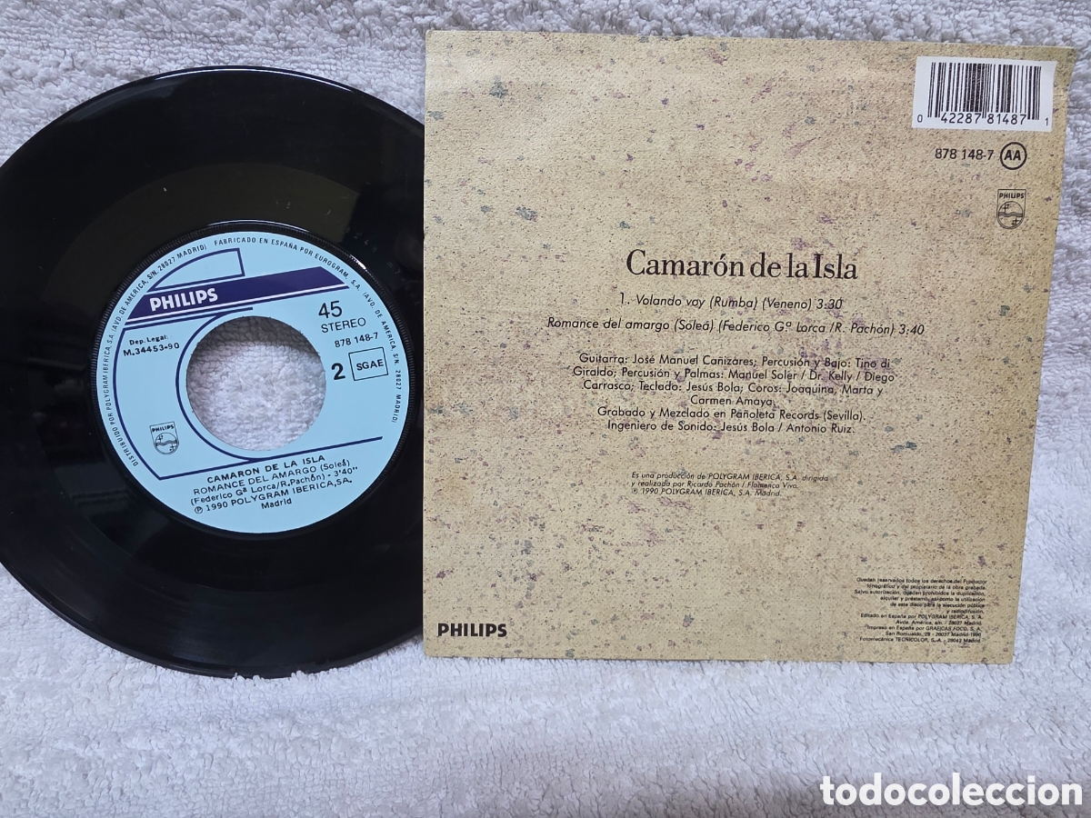 Discos de vinilo: Camar&oacute;n&nbsp;&ndash;&nbsp;Volando Voy 1990 - Foto 2