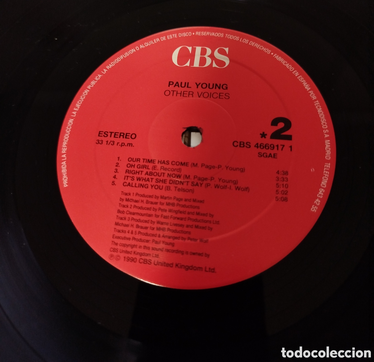 Discos de vinilo: Paul Young &lrm;&ndash; Other Voices - Foto 4