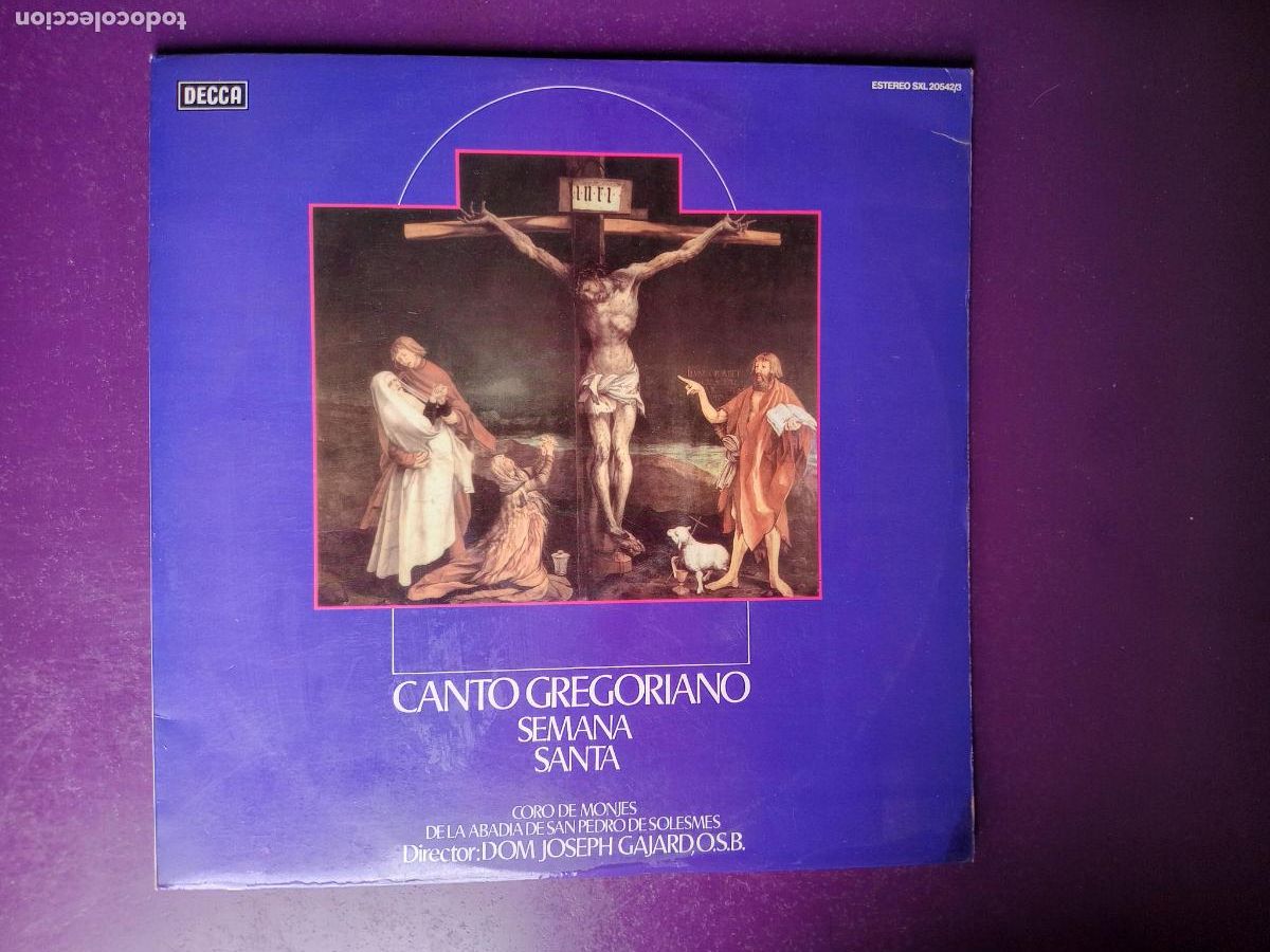 Discos de vinilo: Canto Gregoriano Semana Santa - CORO MONJES SAN PEDRO SOLESMES - DOBLE LP DECCA 1976 - CLASICA RELIG