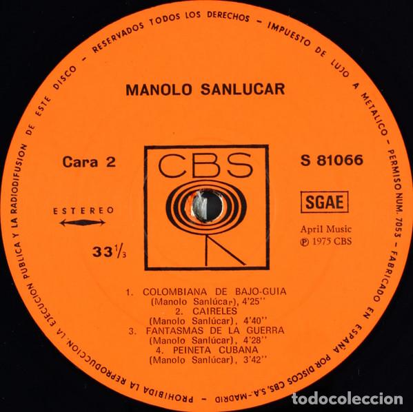 Discos de vinilo: Manolo Sanlucar, Sanlucar - LP - Foto 4