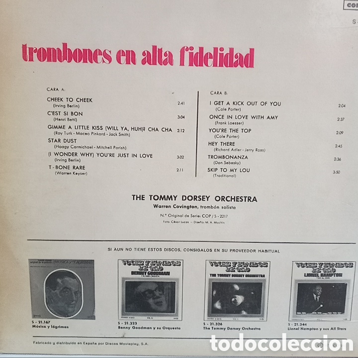 Discos de vinilo: THE TOMMY DORSEY ORCHESTRA - Foto 2