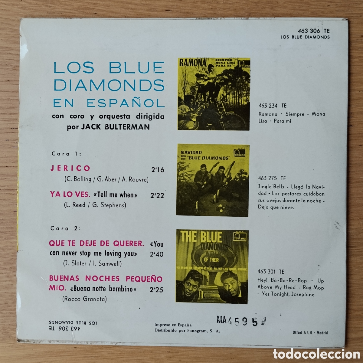 Discos de vinilo: LOS BLUE DIAMONDS : &rdquo;EN ESPA&Ntilde;OL&rdquo; E.P. VINILO 1964 - Foto 2