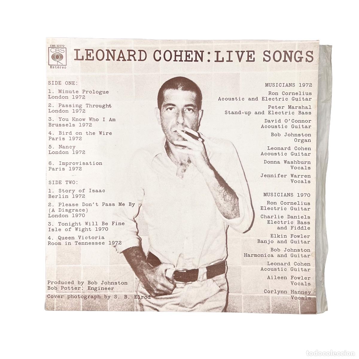 Dischi in vinile: LP. Leonard Cohen. Live Songs (VG+/VG+)