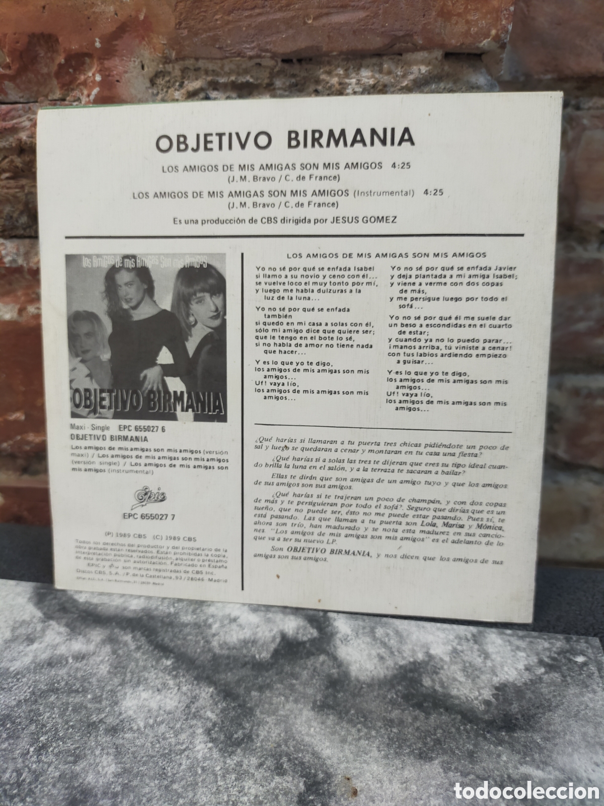 Discos de vinilo: Single Objetivo Birmania 1989 - Foto 2