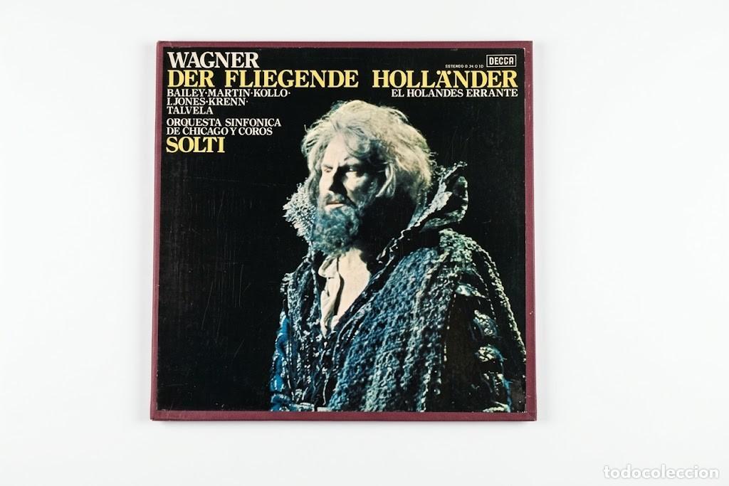 Discos de vinilo: WAGNER EL HOLANDES ERRANTE - GEORG SOLTI CHICAGO SYMPHONY - CAJA 3 LP + LIBRO - DECCA WIDE BAND 1978