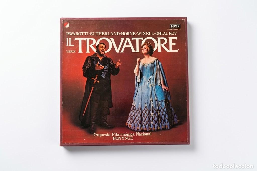 Discos de vinilo: VERDI IL TROVATORE - PAVAROTTI SUTHERLAND HORNE BONYNGE - CAJA 3 LP + LIBRO - DECCA D 82 D 3