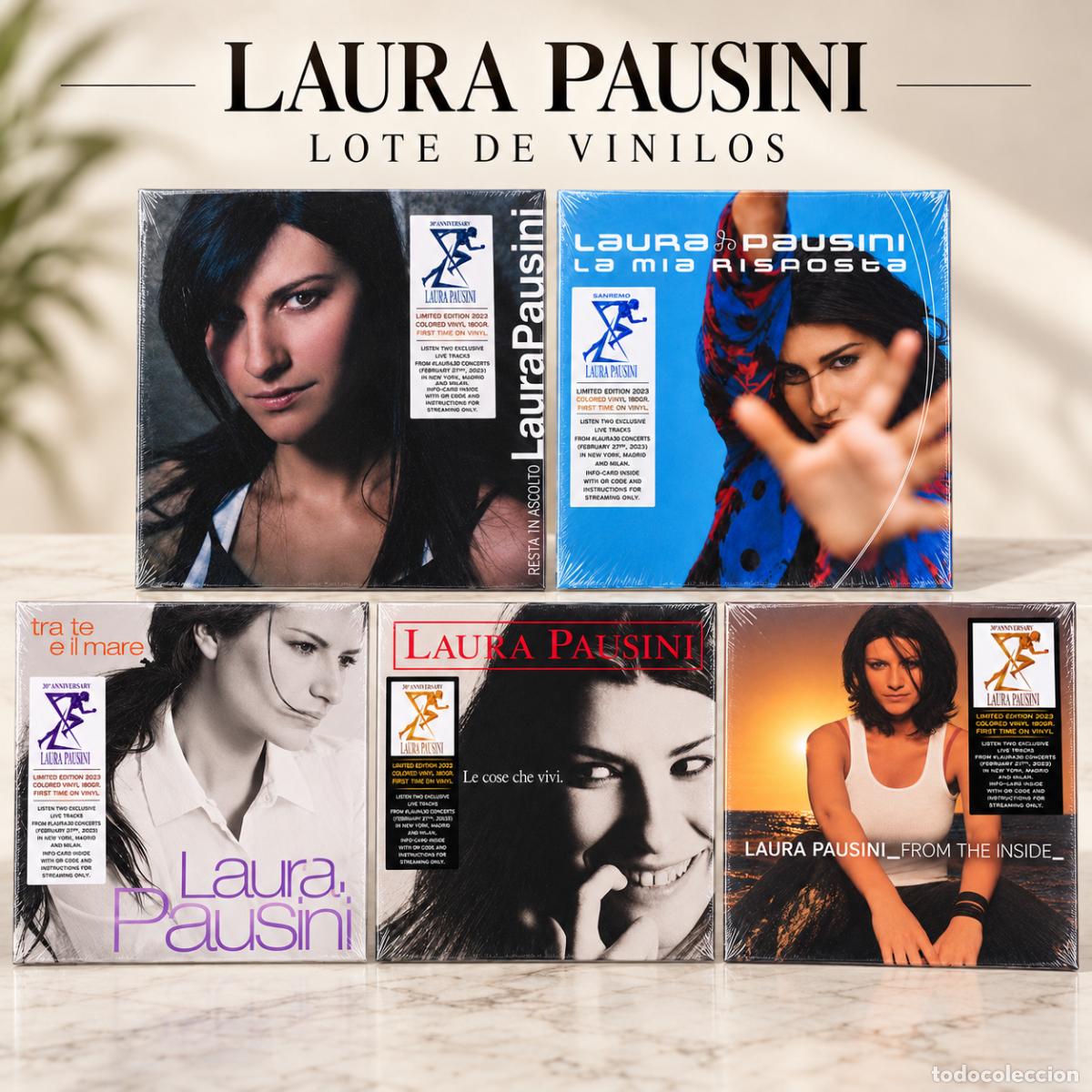 Discos de vinilo: LAURA PAUSINI - 5 VINILOS COLOR 30 ANIVERSARIO - NUEVOS - LA MIA RISPOSTA -LE COSE CHE VIVI ...