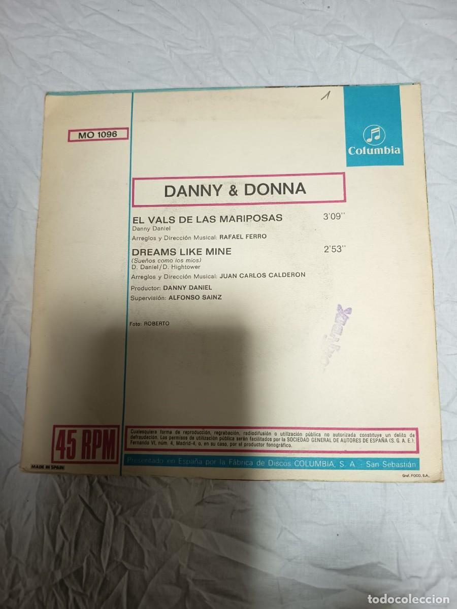 Discos de vinilo: SINGLE - DANNY & DONNA - EL VALS DE LAS MARIPOSAS - 1971 - Foto 2