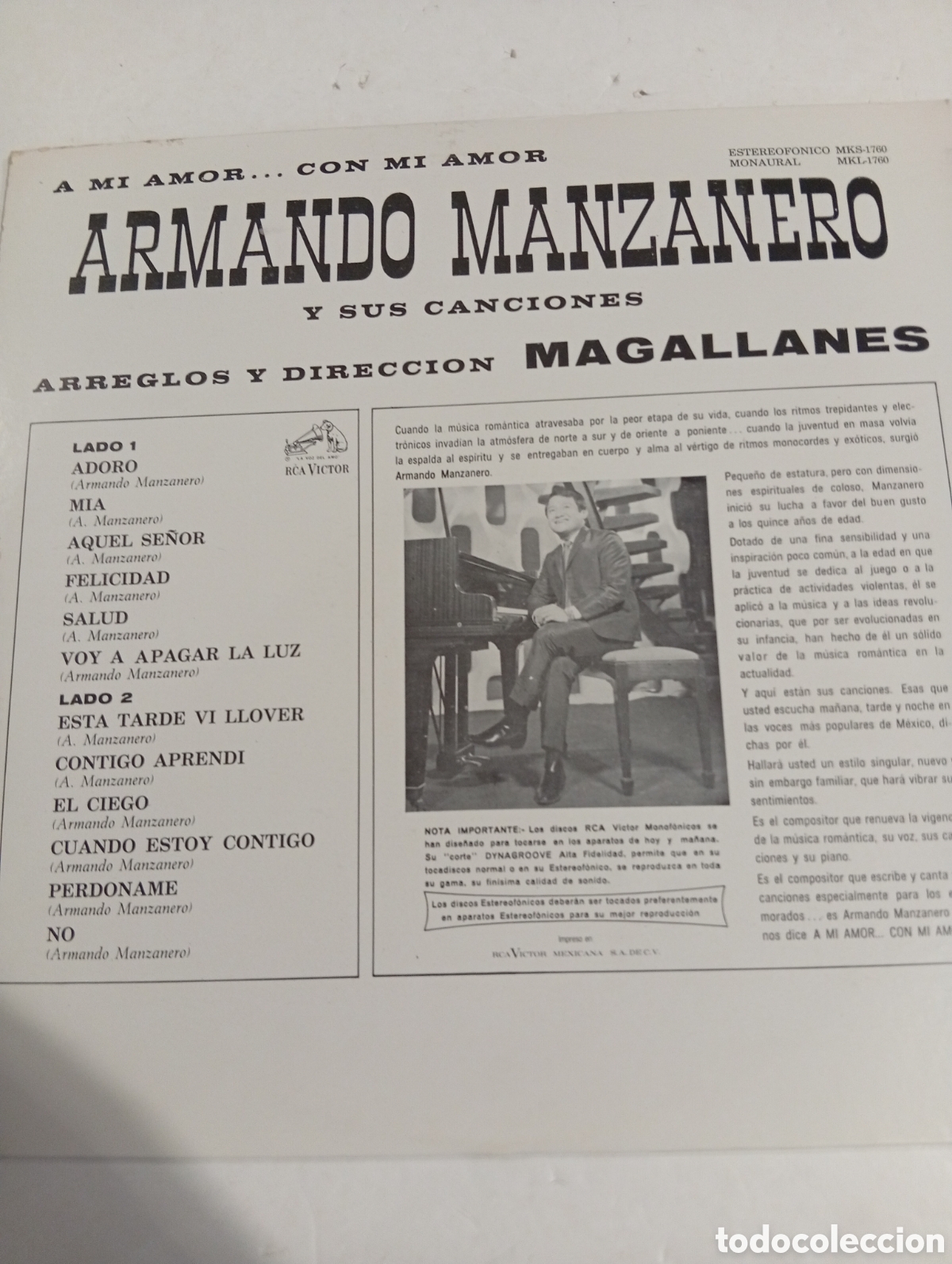 Discos de vinilo: Armando Manzanero y sus canciones - Foto 2