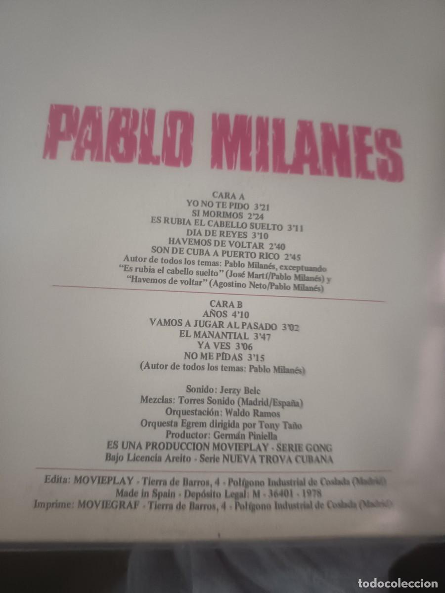 Discos de vinilo: DISCO LP PABLO MILANES - Foto 2