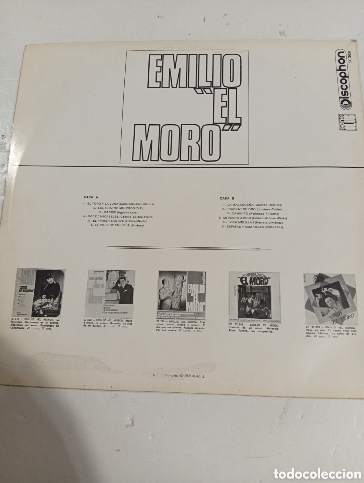 Discos de vinilo: Emilio el Moro Los cuatro muleros - Foto 2