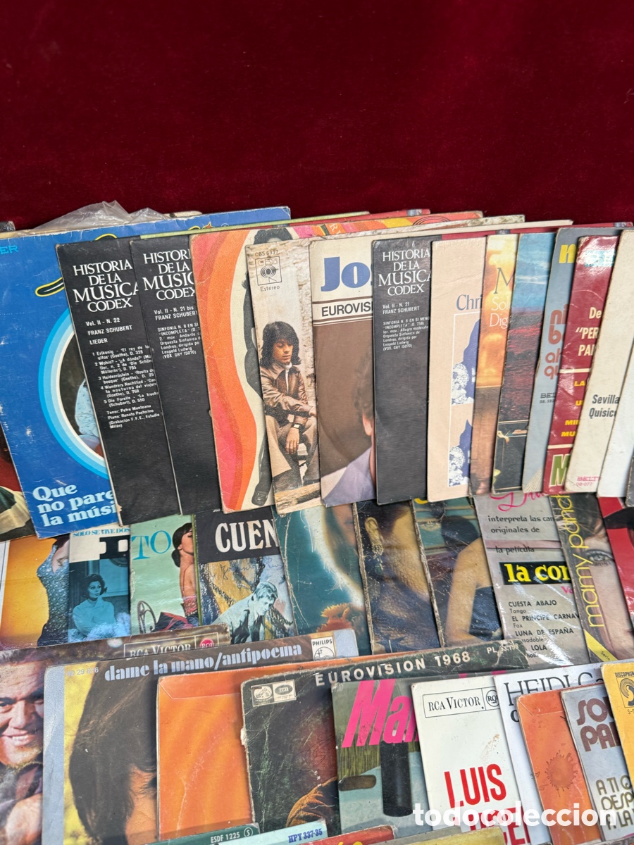 Discos de vinilo: Gran lote + 100 discos de vinilo antiguos Singles! - Foto 4