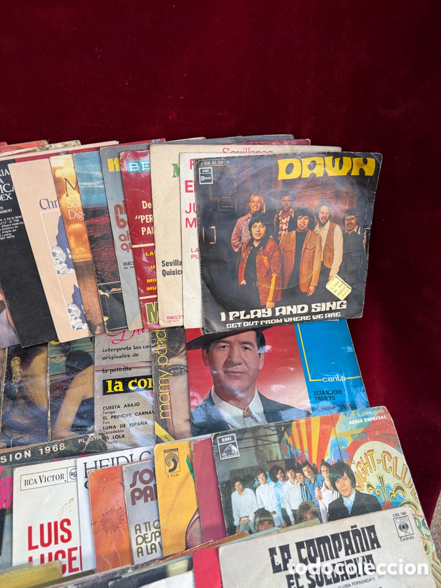 Discos de vinilo: Gran lote + 100 discos de vinilo antiguos Singles! - Foto 5