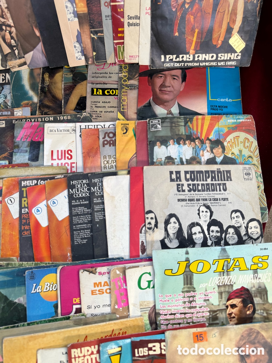 Discos de vinilo: Gran lote + 100 discos de vinilo antiguos Singles! - Foto 6