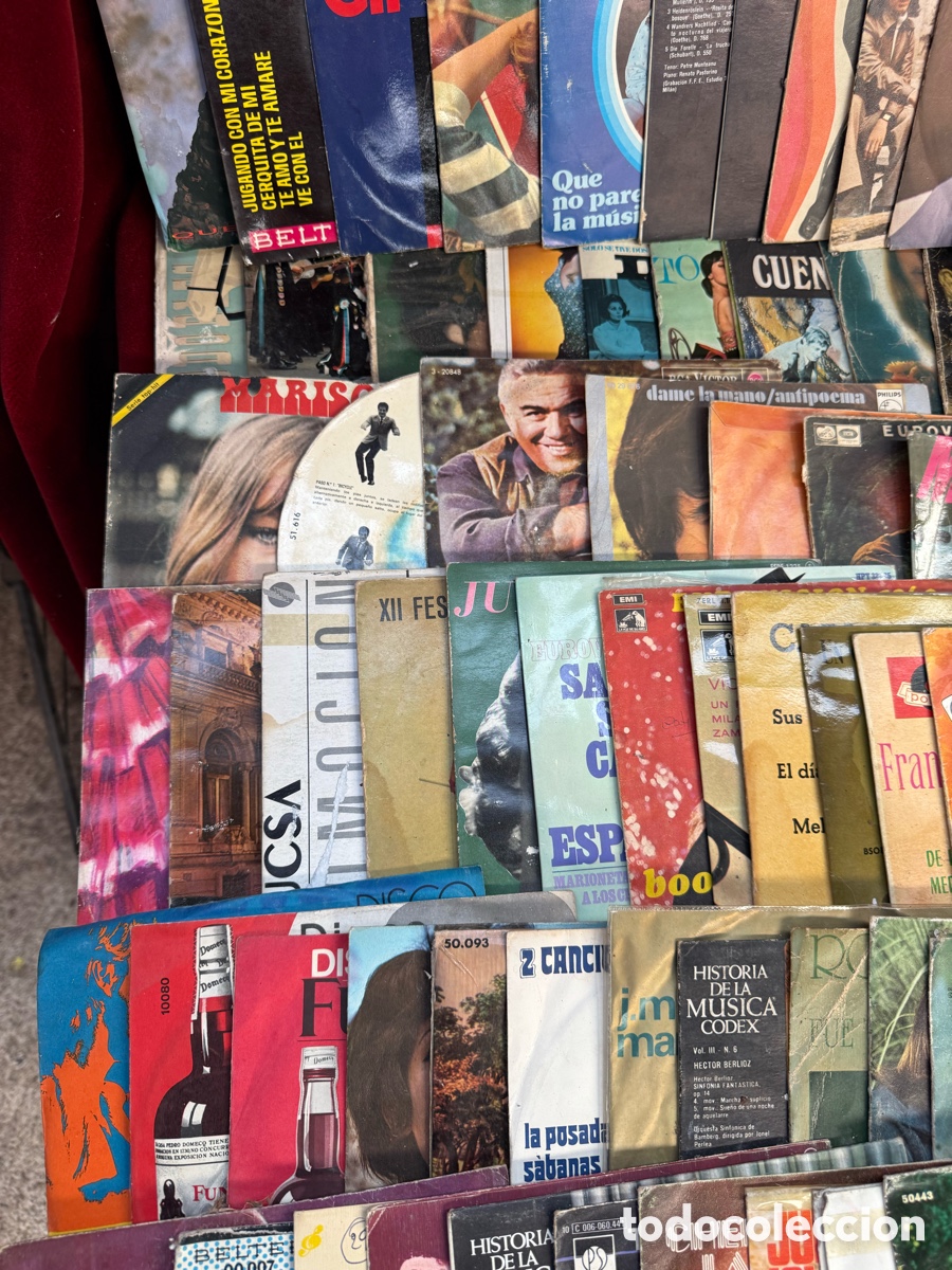 Discos de vinilo: Gran lote + 100 discos de vinilo antiguos Singles! - Foto 8