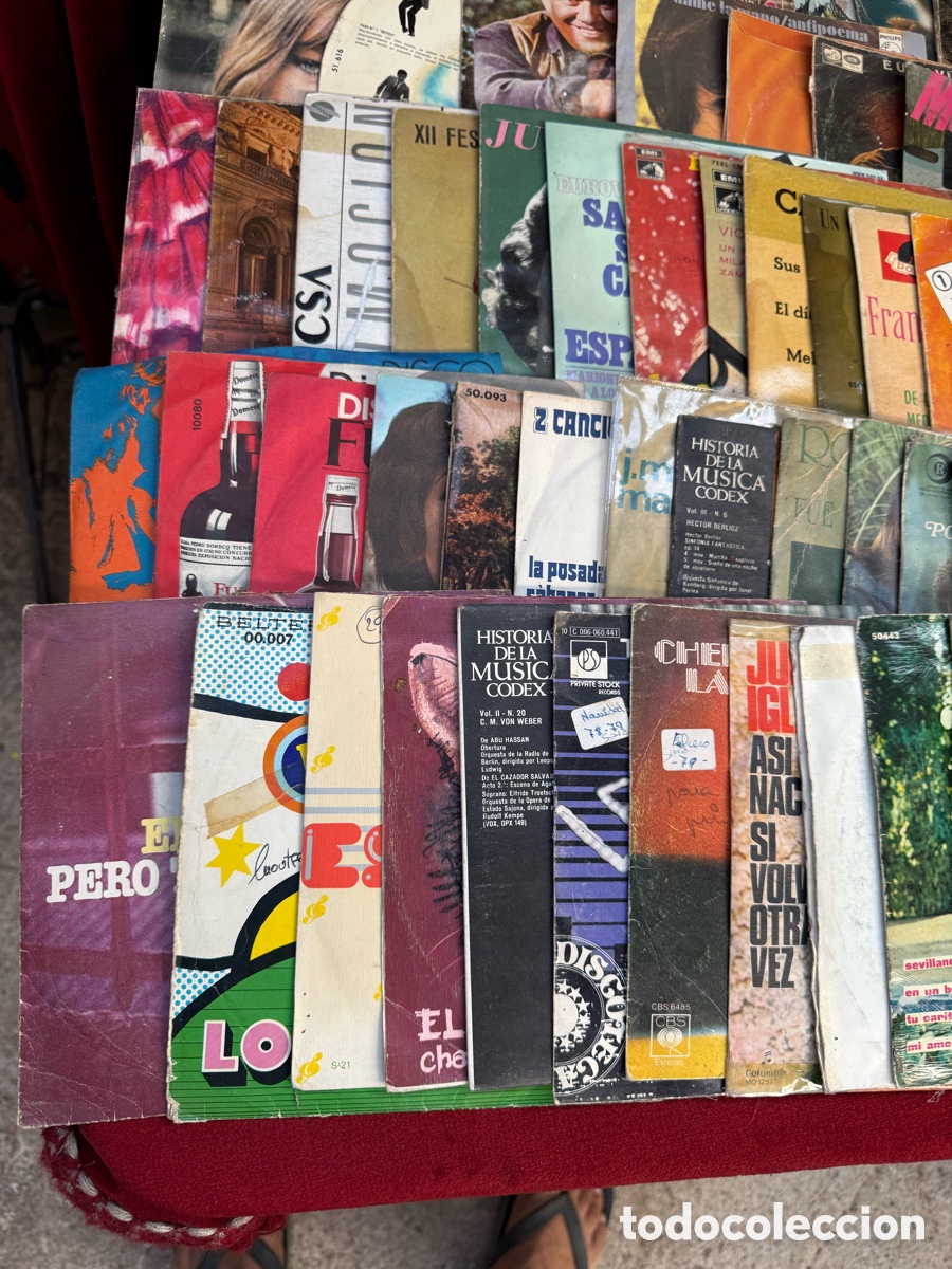 Discos de vinilo: Gran lote + 100 discos de vinilo antiguos Singles! - Foto 9