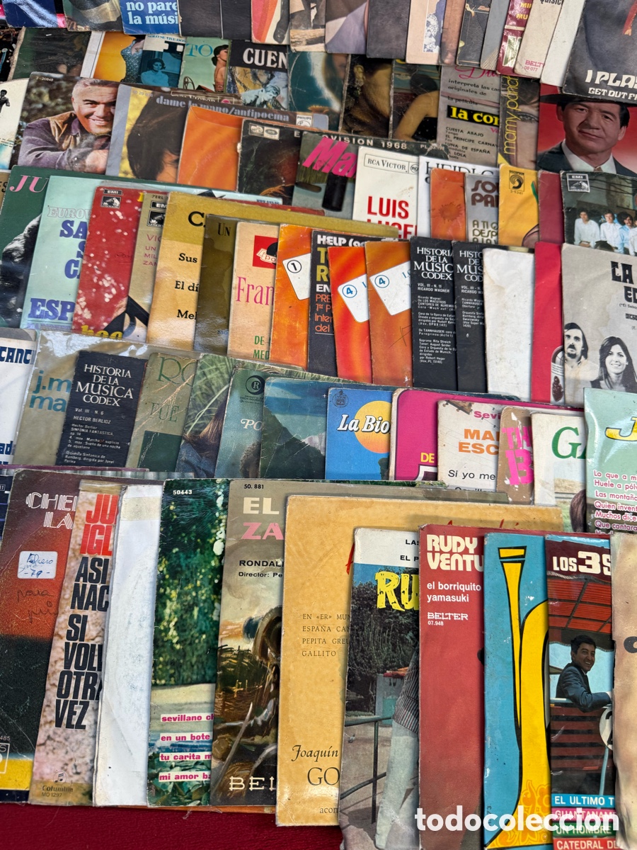 Discos de vinilo: Gran lote + 100 discos de vinilo antiguos Singles! - Foto 10