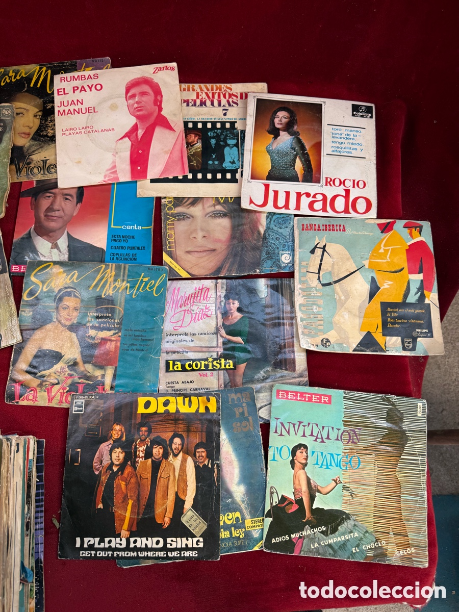 Discos de vinilo: Gran lote + 100 discos de vinilo antiguos Singles! - Foto 12