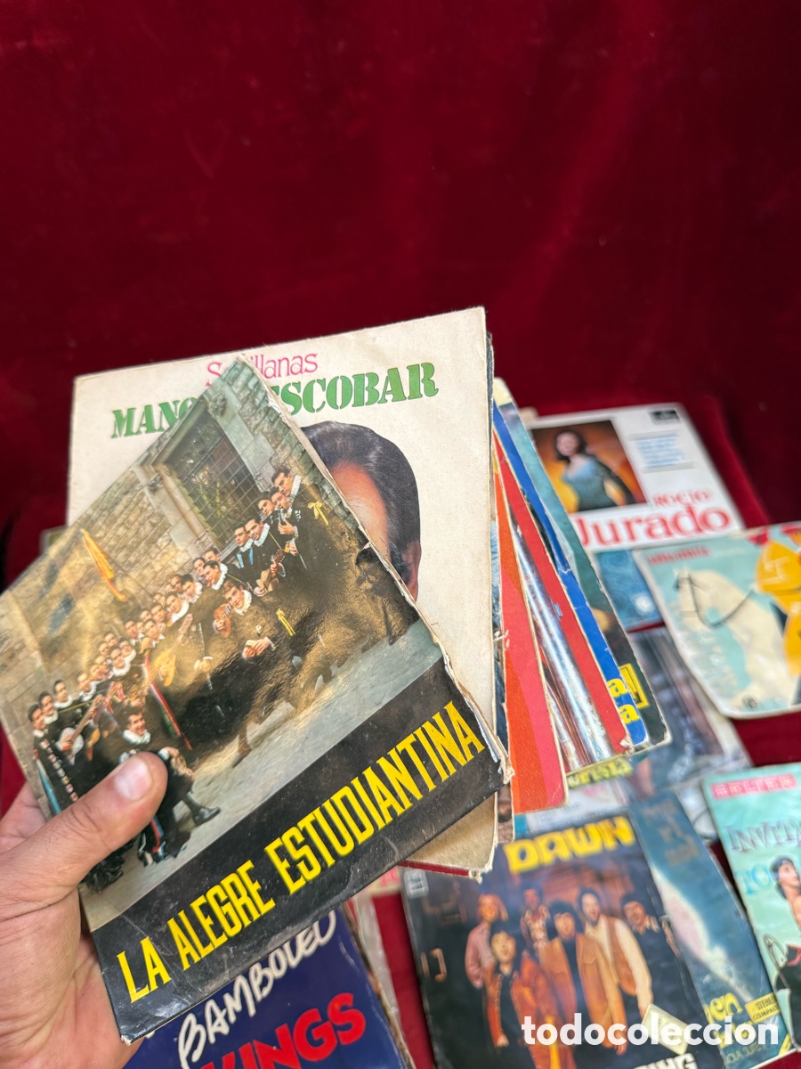 Discos de vinilo: Gran lote + 100 discos de vinilo antiguos Singles! - Foto 14