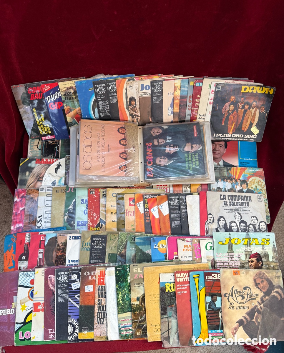 Discos de vinilo: Gran lote + 100 discos de vinilo antiguos Singles!
