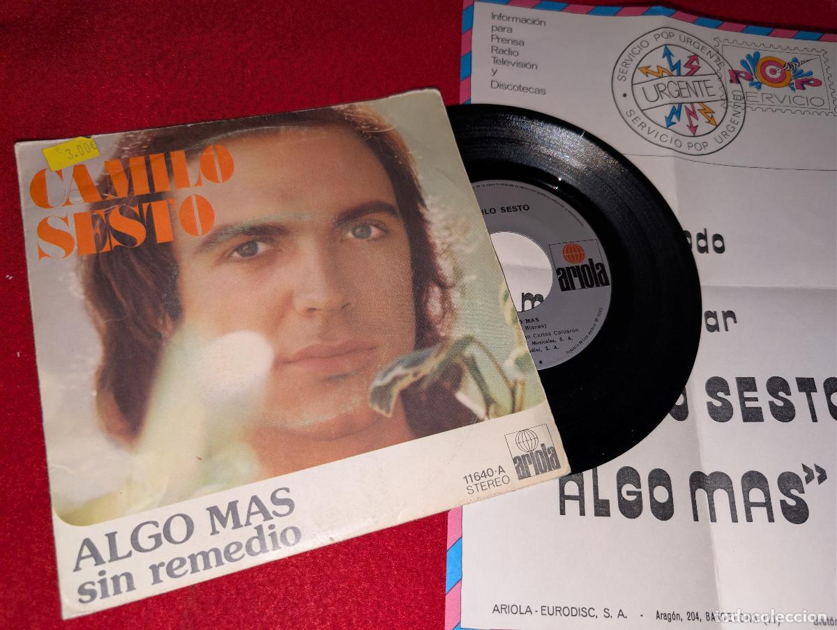 Discos de vinilo: CAMILO SESTO Algo mas/Sin remedio 7'' SINGLE 1973 Ariola + HOJA PROMO
