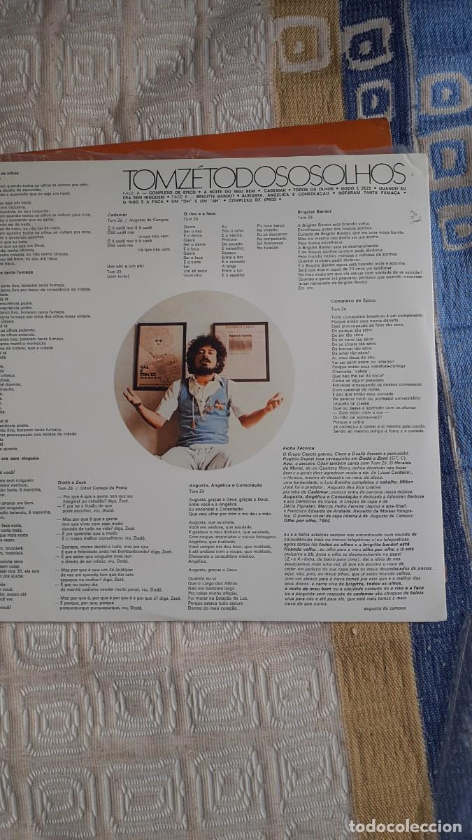 Discos de vinilo: TOM Z&Eacute;.- Todos os Olhos (Reed. Polysom) - Foto 3
