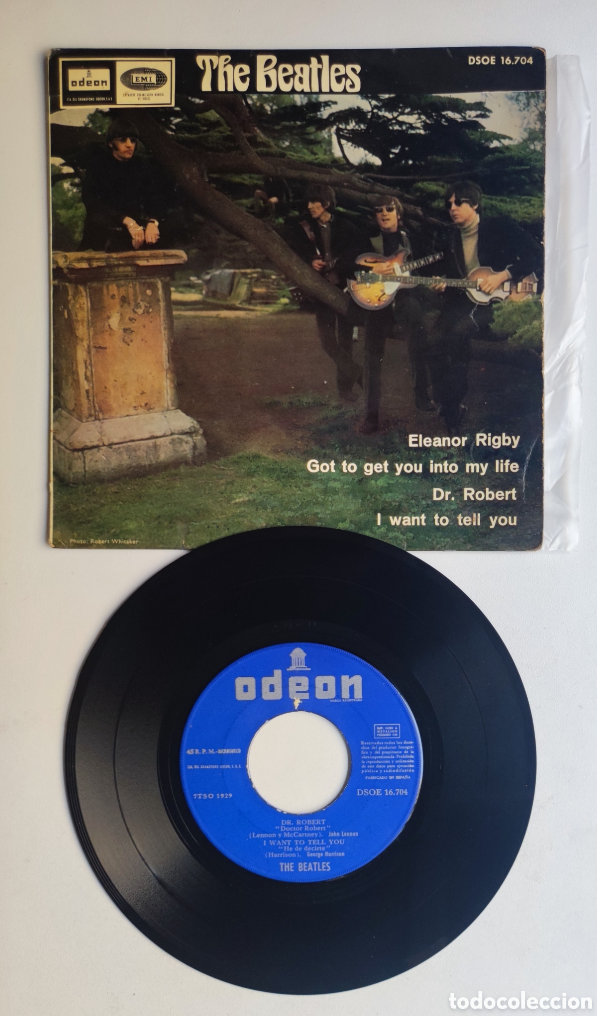 Discos de vinilo: EP 1966 - THE BEATLES / ELEANOR RIGBY + DR. ROBERT + 2 - EMI ODEON 1966 / DSOE 16.704