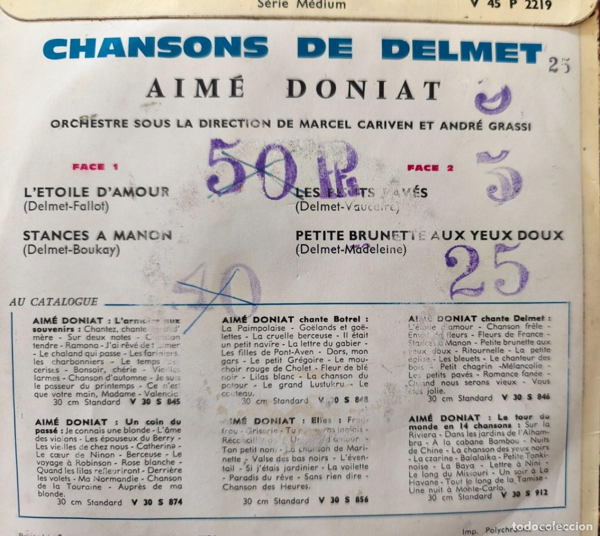 Discos de vinilo: Aim&eacute; Doniat chante Chansons de Delmet - Foto 2