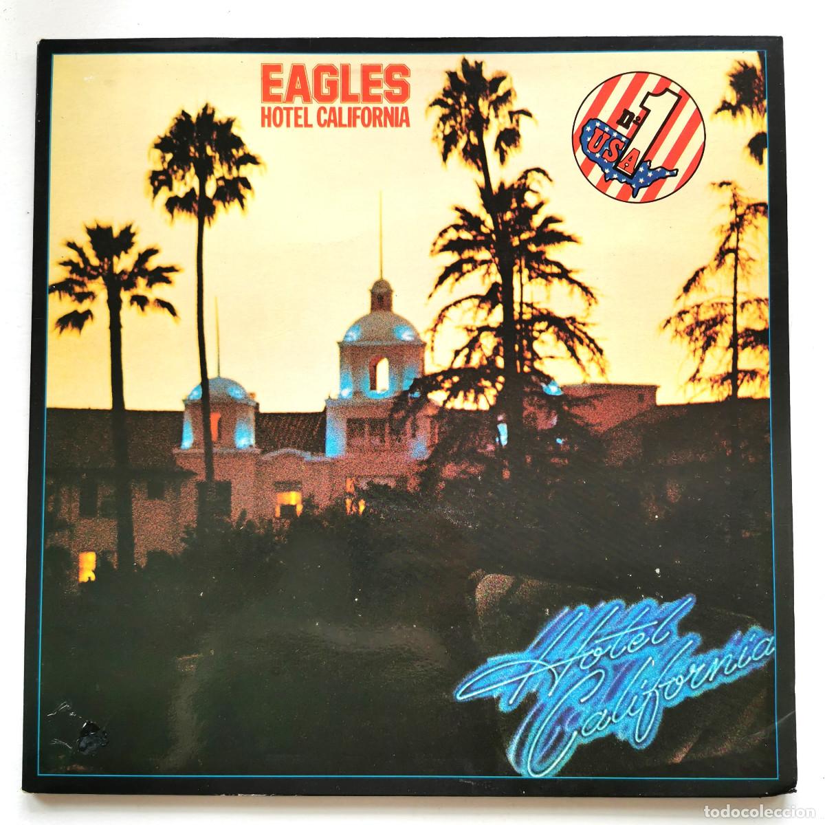 Discos de vinilo: DISCO PERFECTO - Eagles &ndash; Hotel California + p&oacute;ster + encarte original - 1976 Hispavox HYS 651-20
