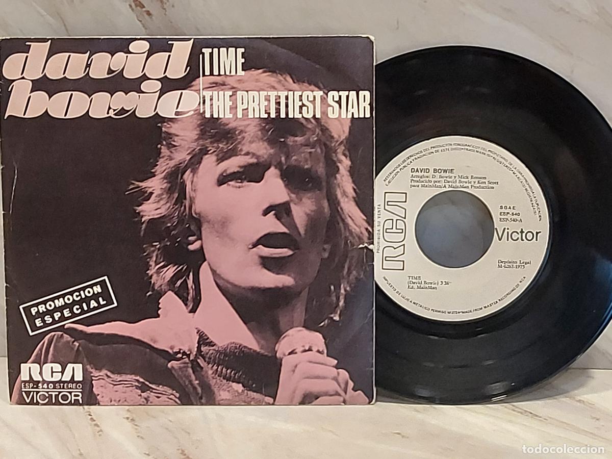 Discos de vinilo: DAVID BOWIE | TIME / THE PRETTIEST STAR | SINGLE 7&rdquo; PROMO ESPA&Ntilde;A 1975 | RCA ESP-540