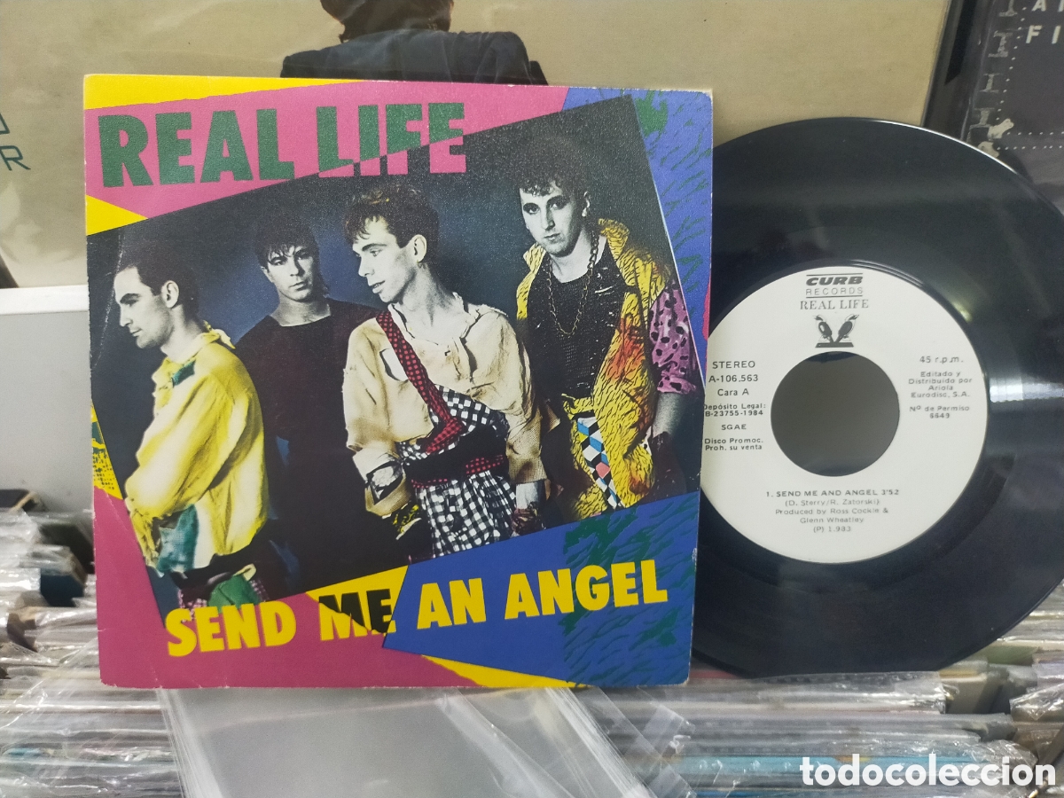 Discos de vinilo: Real Life single promocional send me an &aacute;ngel Espa&ntilde;a 1984