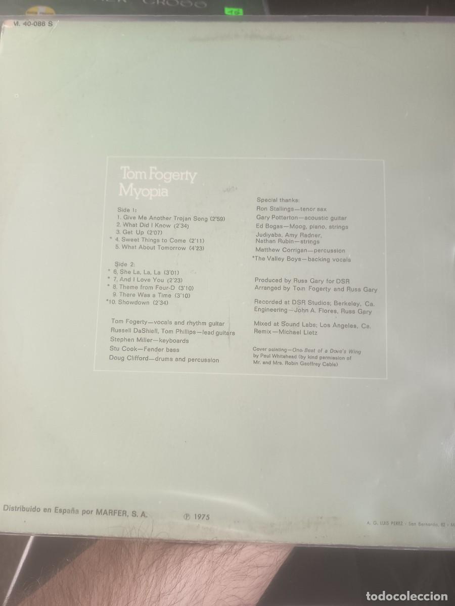 Discos de vinilo: DiSCO LP TOM FOGERTY MYOPIA