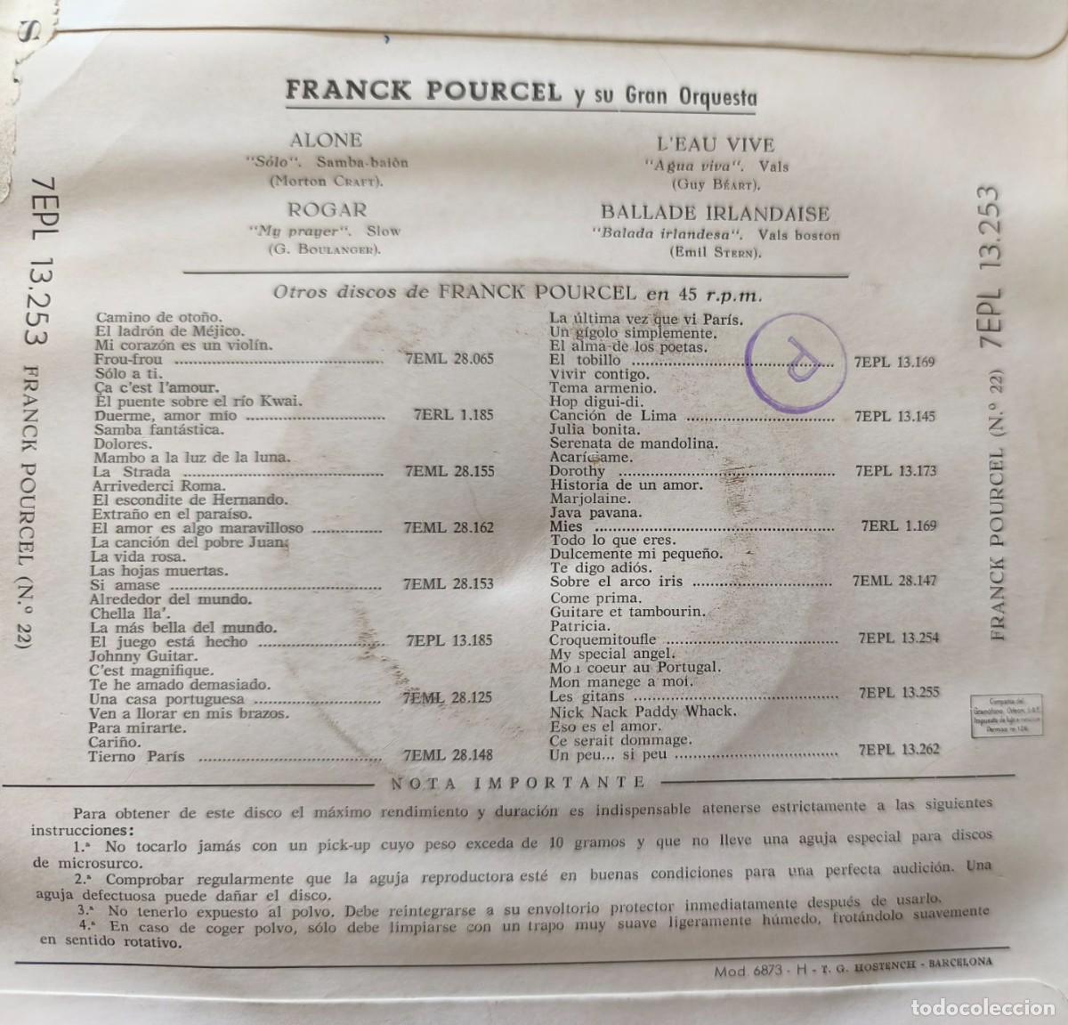 Discos de vinilo: Franck Pourcel y su Gran Orquesta - Foto 2