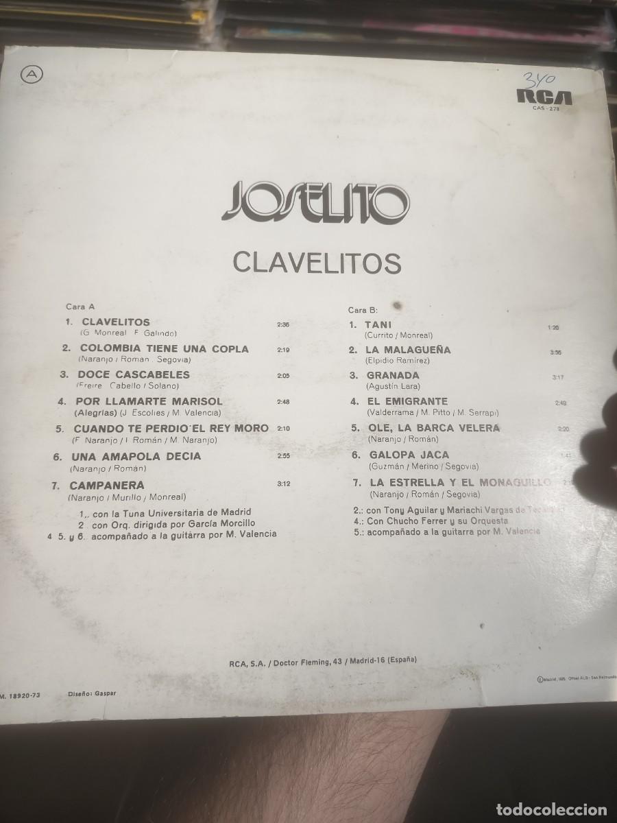 Discos de vinilo: DISCO LP JOSELITO,( CLAVELITOS) - Foto 2