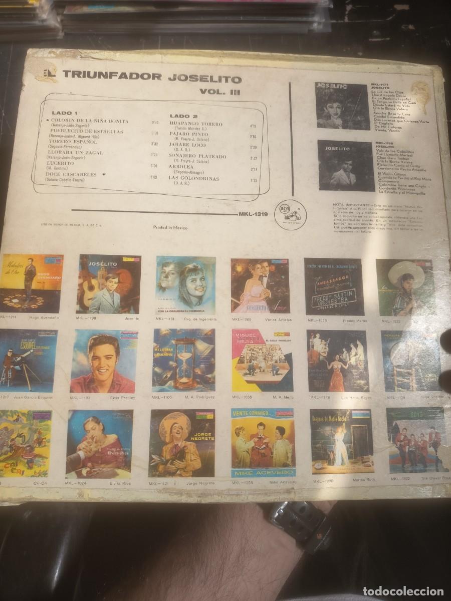 Discos de vinilo: DISCO LP EL TRIUNFADOR JOSELITO - Foto 2