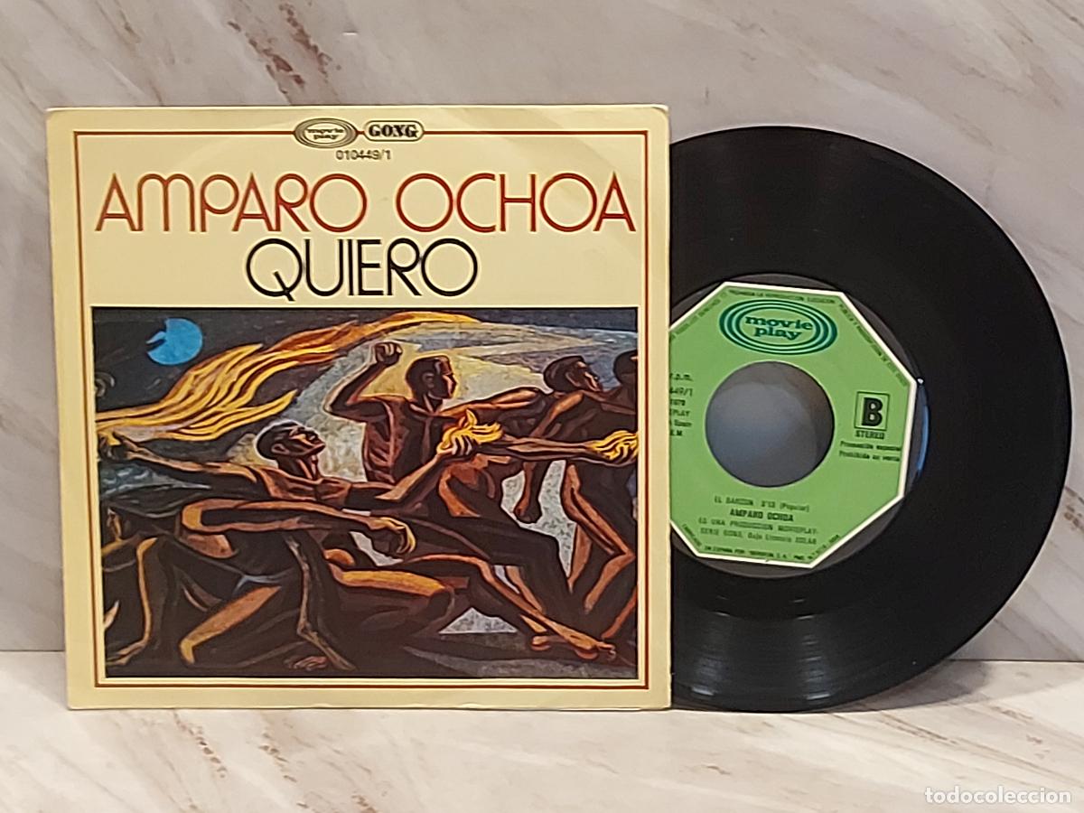 Discos de vinilo: AMPARO OCHOA | QUIERO / EL BARZ&Oacute;N | SINGLE 7&rdquo; PROMO ESPA&Ntilde;A 1979 | MOVIEPLAY GONG