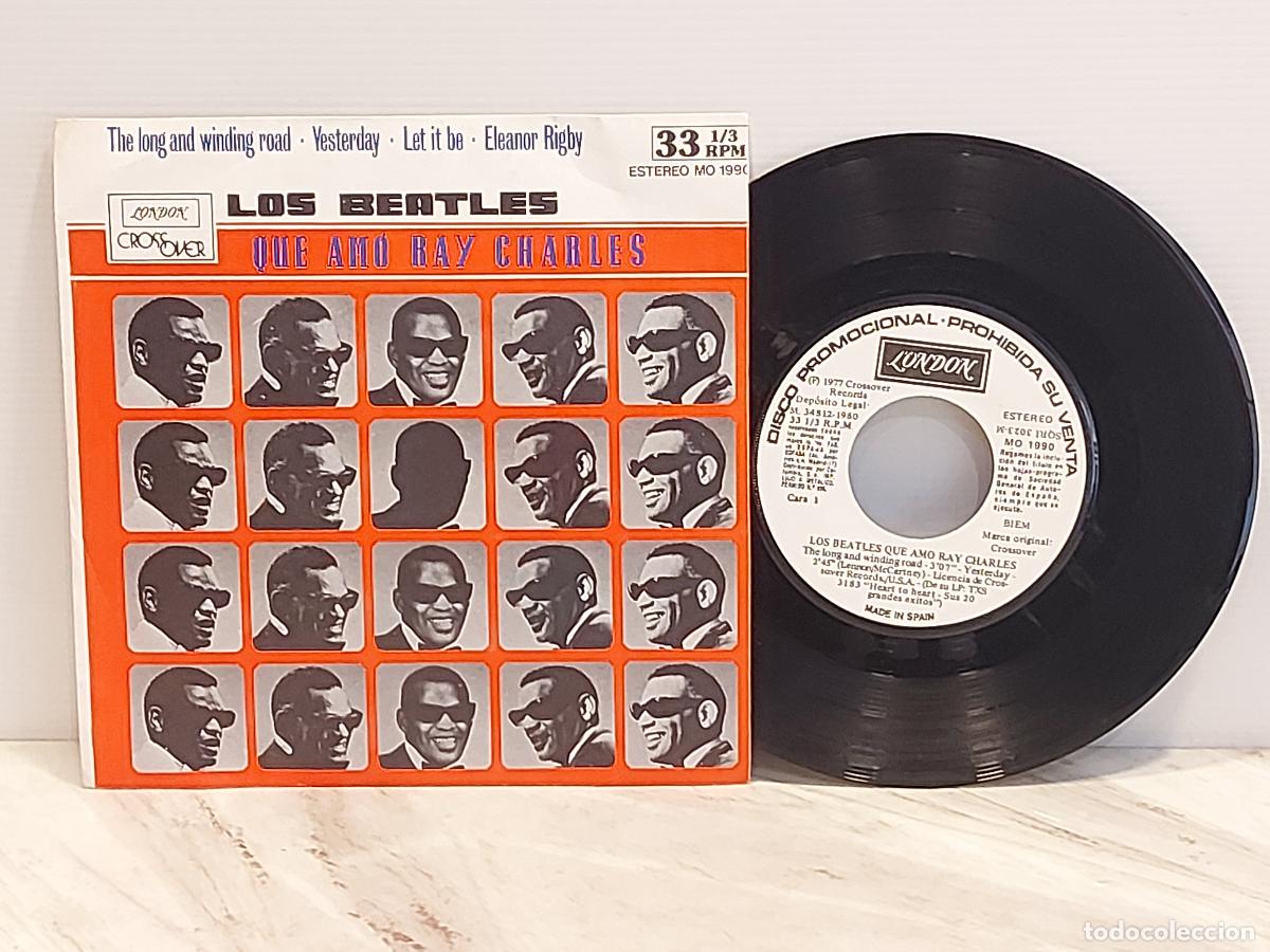 Discos de vinilo: RAY CHARLES | LOS BEATLES QUE AM&Oacute; RAY CHARLES | EP 7&rdquo; PROMO ESPA&Ntilde;A 1980 | LONDON MO 1990