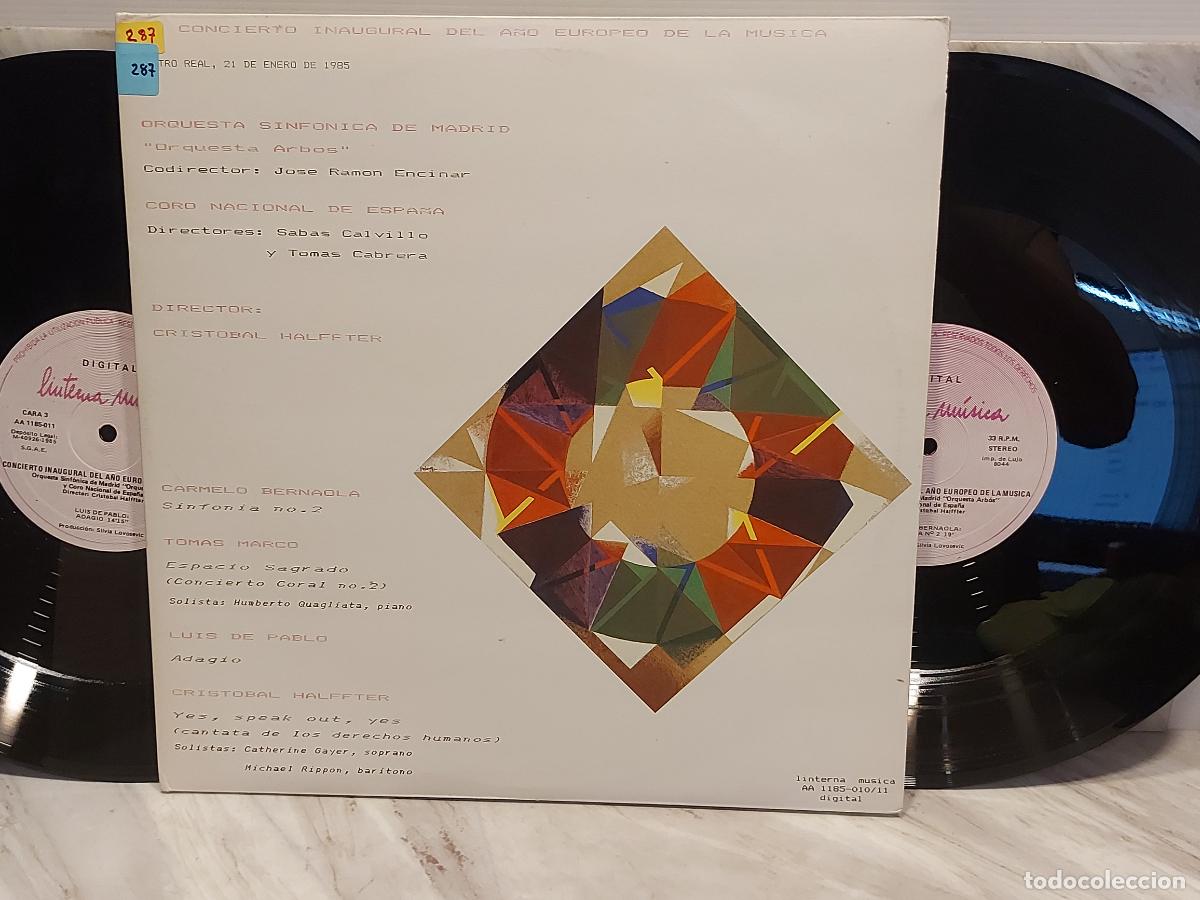 Discos de vinilo: CONCIERTO INAUGURAL A&Ntilde;O EUROPEO DE LA M&Uacute;SICA | DOBLE LP ESPA&Ntilde;A 1985 | LINTERNA M&Uacute;SICA | LIBRETO