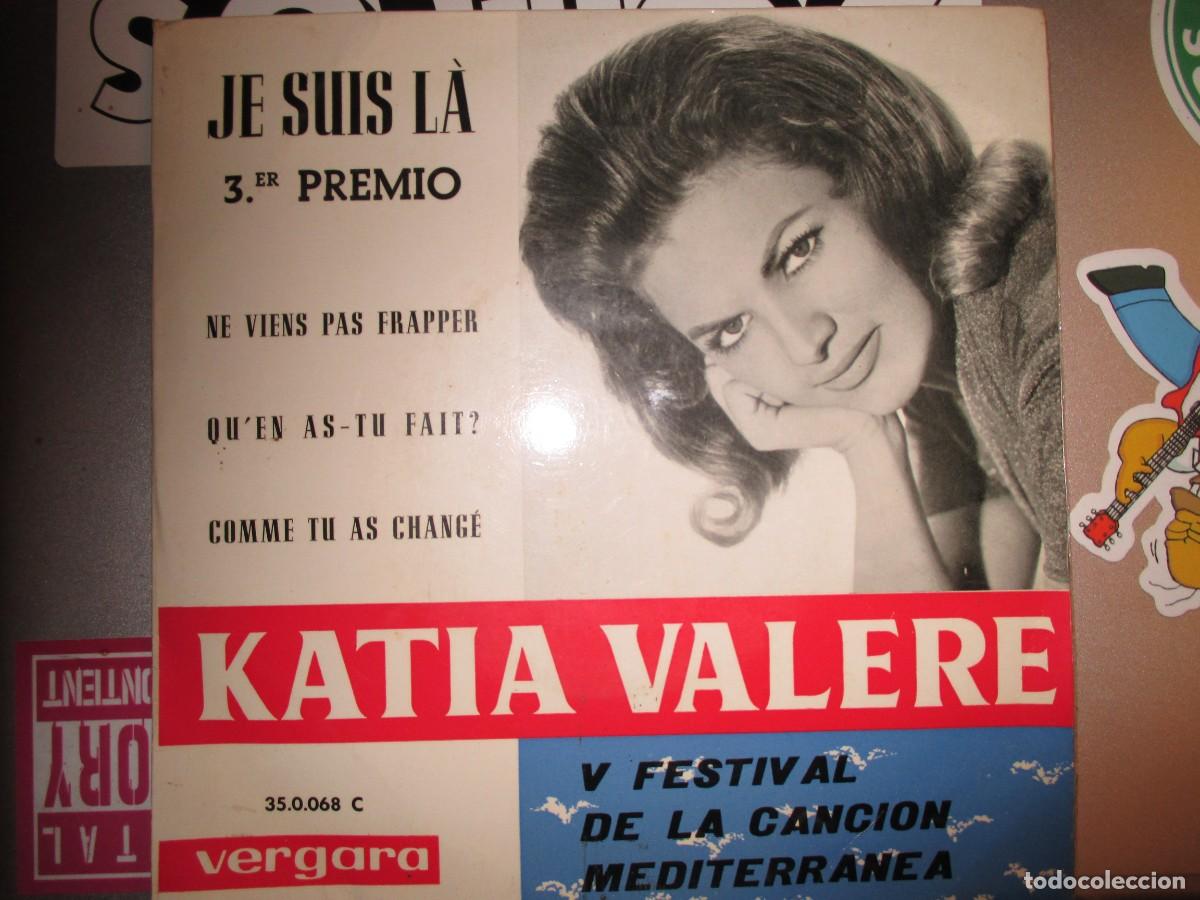 Disques de vinyle: 914- Vinilo EP Katia Val&egrave;re &ndash; Je Suis L&agrave; (Sello Vergara, 1963) - V Festival de la Canci&oacute;n Mediterr&aacute;n