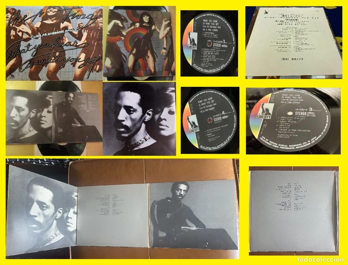 Discos de vinilo: Ike & Tina Turner Live At Carnegie Hall 71 !! 2LP 1&ordm; PRESS JAPAN + LIBRETO, SUPERDESPLEGABLE CARPETA
