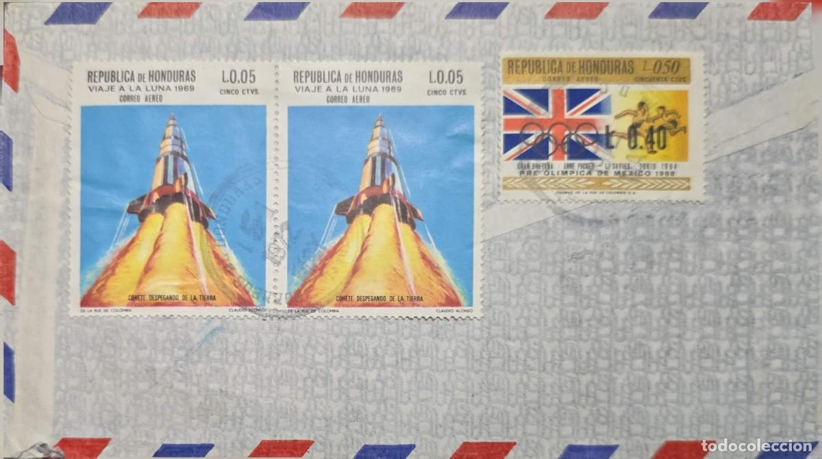 Discos de vinilo: MI) 1969 HONDURAS, AIRMAIL, MEXICO '68 OLYMPIC GAMES AND THE MOON LANDING,VF.