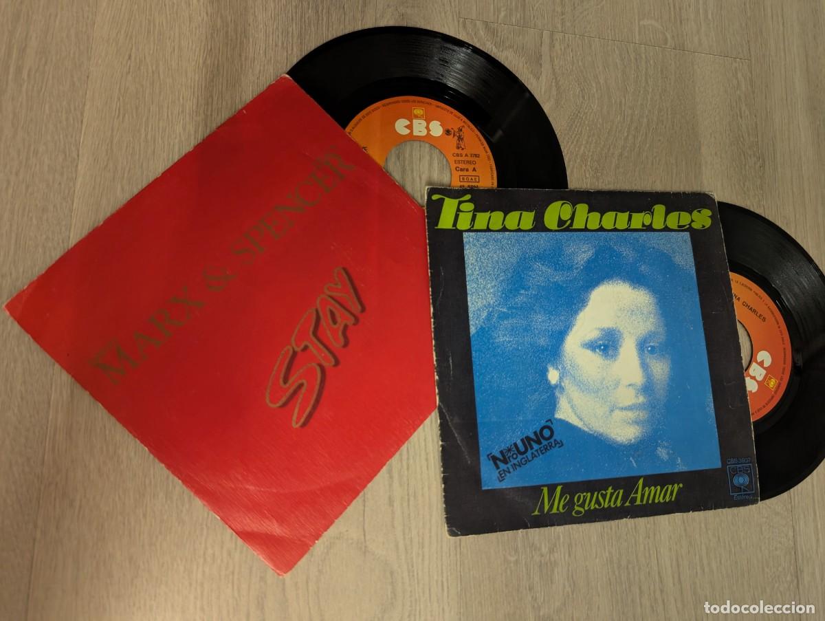 Discos de vinilo: LOTE DE 2 SINGLES DE DISCOTECA - TINA CHARLES - I LOVE TO LOVE +1 ..Y MARX & SPENCER - STAY + 1