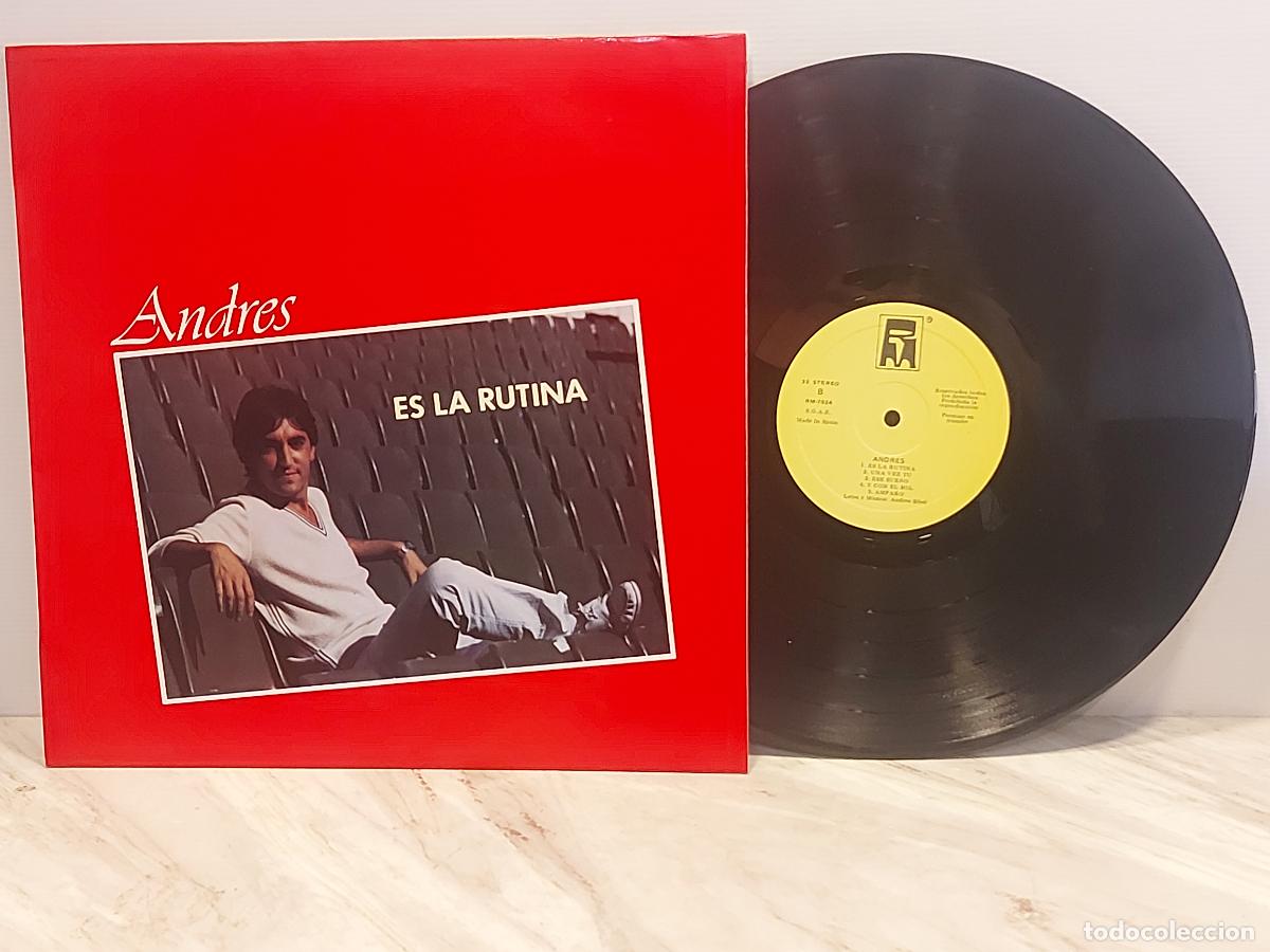 Discos de vinilo: ANDRES SIBEL | ES LA RUTINA | LP 1983 | RM-7024 | EDICI&Oacute;N ESPA&Ntilde;OLA | MBC. ***