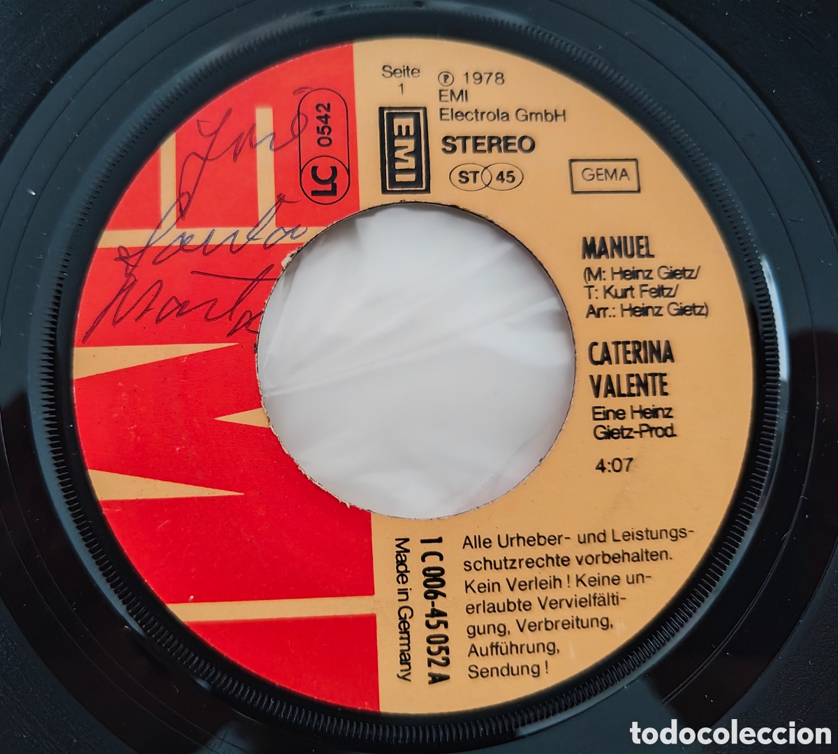 Discos de vinilo: CATERINA VALENTE - Manuel (1978) disco de vinilo single