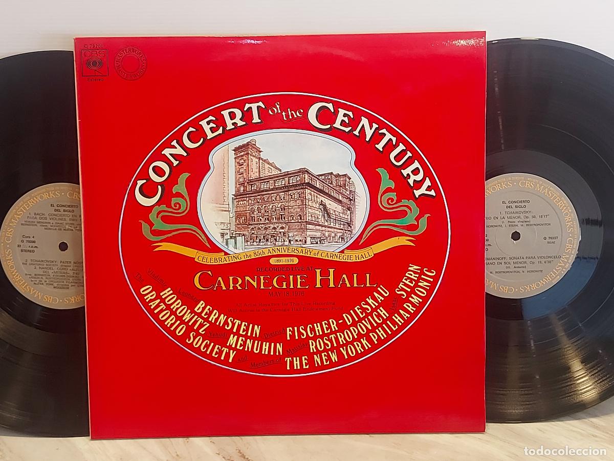 Discos de vinilo: CONCERT OF THE CENTURY | BERNSTEIN-HOROWITZ-MENUHIN | 2LP-CBS-1977 | GATEFOLD | MBC.***