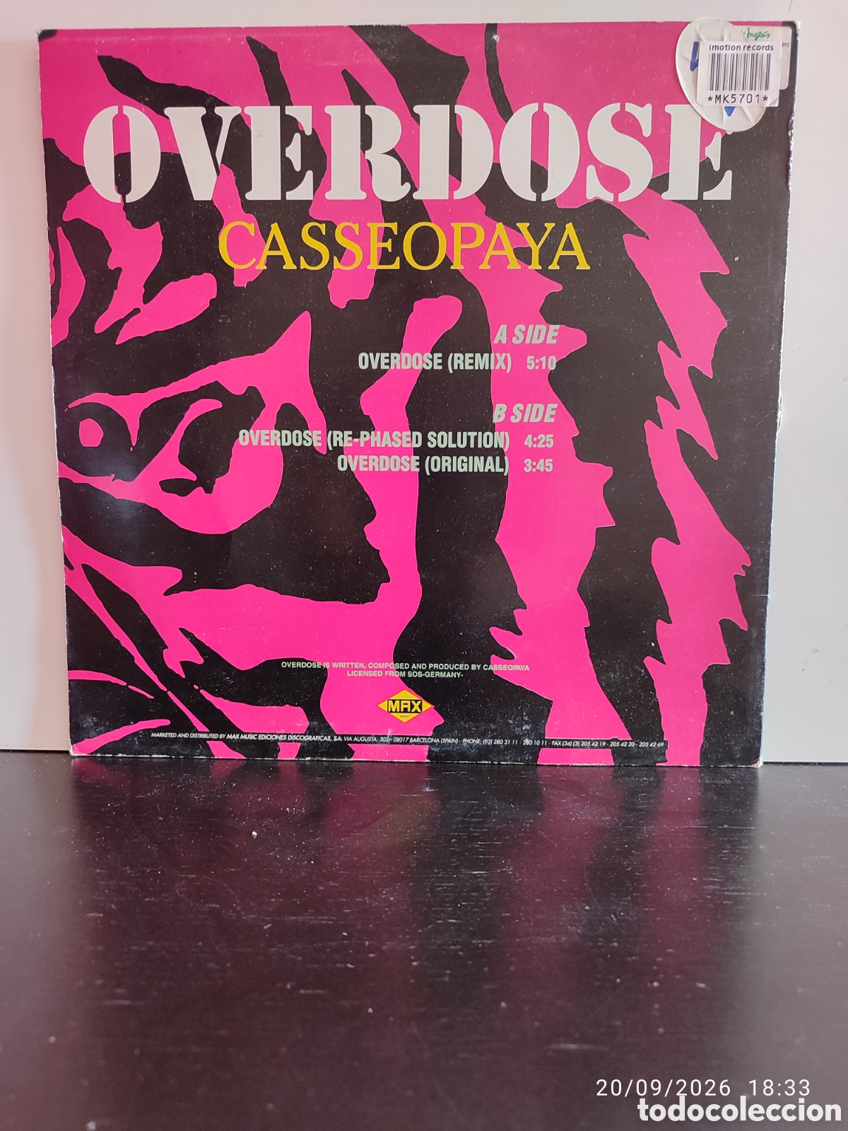 Discos de vinilo: Casseopaya &ndash; Overdose - Foto 2