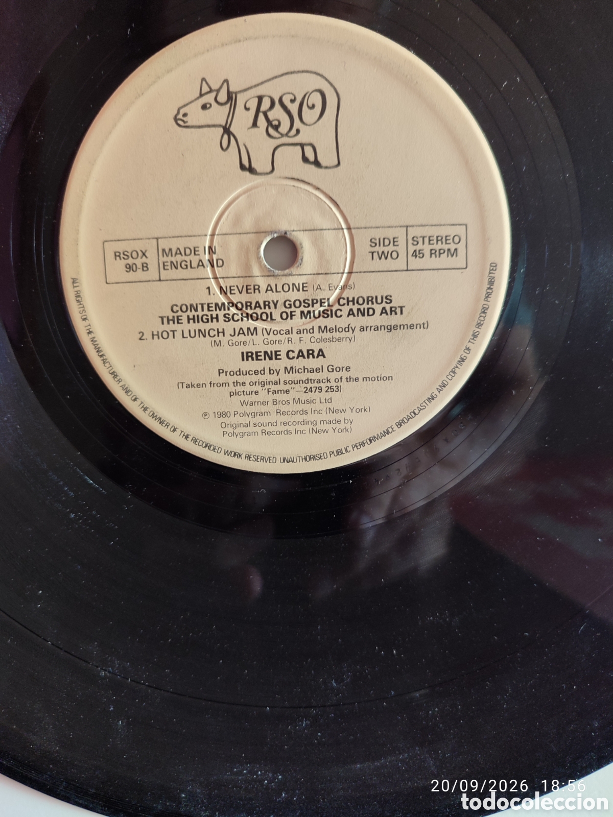 Discos de vinilo: Irene Cara / Contemporary Gospel Chorus The High School Of Music And Art &ndash; Fame - Foto 2