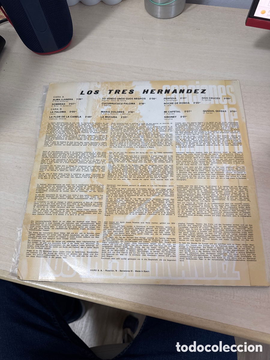 Discos de vinilo: DISCO VINILO LOS TRES HERNANDEZ CANCIONES DE SIEMPRE - Foto 4
