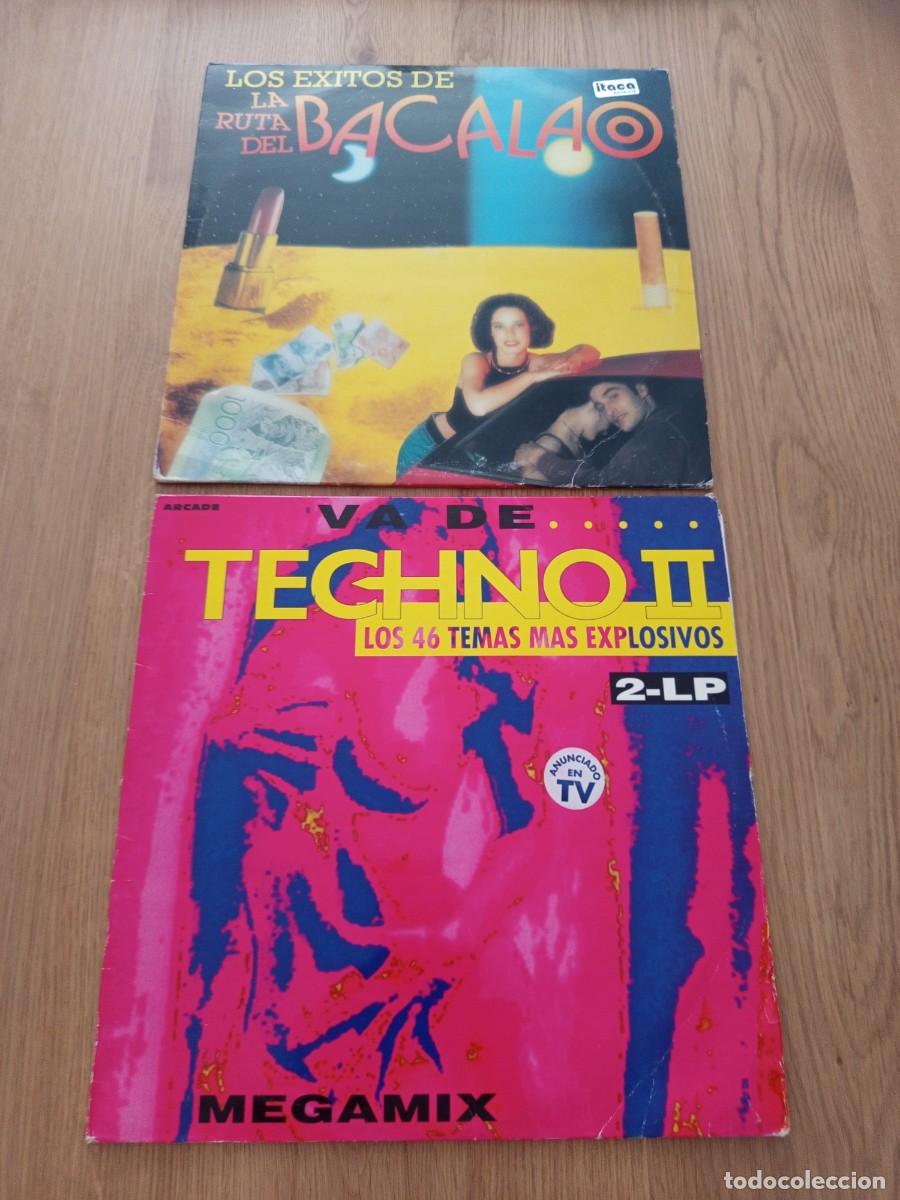 Discos de vinilo: LOTE 2 LPS DOBLES. VA DE TECHNO II MAGAMIX 46 TEMAS & LOS EXITOS DE LA RUTA DEL BACALAO